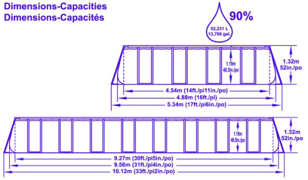 Bestway 9.56m large rectangular pool