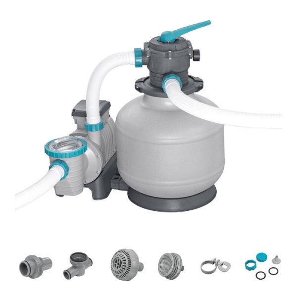 Bestway 2200 Gph sand filter pump with accessories and fittings