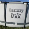 Side wall of Bestway Steel Pro Max pool showing logo