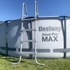 Bestway Steel Pro Max pool with ladder setup on grass