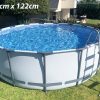 Round Bestway 366cm x 122cm pool filled with clear water