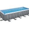 Rectangular Bestway Pro Max swimming pool 4.88m x 2.74m x 1.22m filled with water