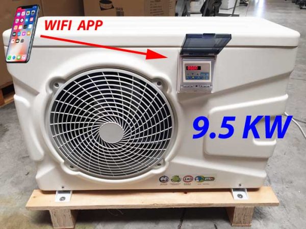 9.5 kW swimming pool heat pump with smart WiFi app control